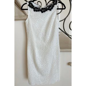 Karl Lagerfeld White Dress with Floral Print Size 4 NEW